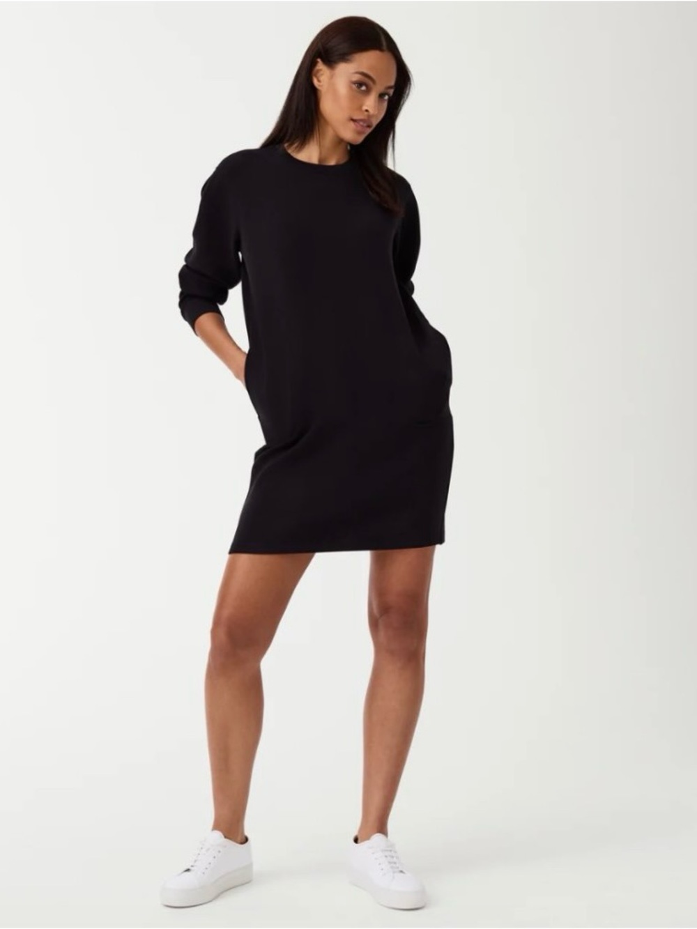 GAP Black Sweatshirt Dress w/ Pockets Size Large Cozy Minimalist